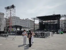 Il palco in fase di montaggio (foto Andrea Lasorte)