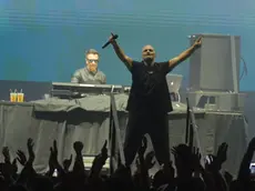 Gli Eiffel 65 sul palco di piazza Unità. Foto Bruni