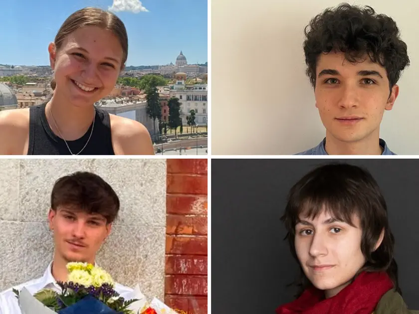 Da sinistra in alto e in senso orario Roberta Scala, Davide Tacconi, Zelda Nobili, Stefano Floria