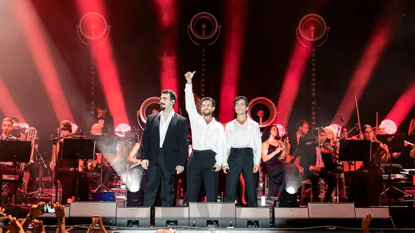 I tre tenori de Il Volo durante un concerto (Foto Alice Dobrigna)