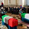 I funerali di Stato a Padova dei tre carabinieri morti nella strage