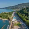 Una veduta della Cittadella dello sport di Barcola con il campo da basket, lo skatepark e i due campi da beach volley. Foto Massimo Silvano