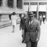 Mario Midena nel dopoguerra in piazza della Repubblica