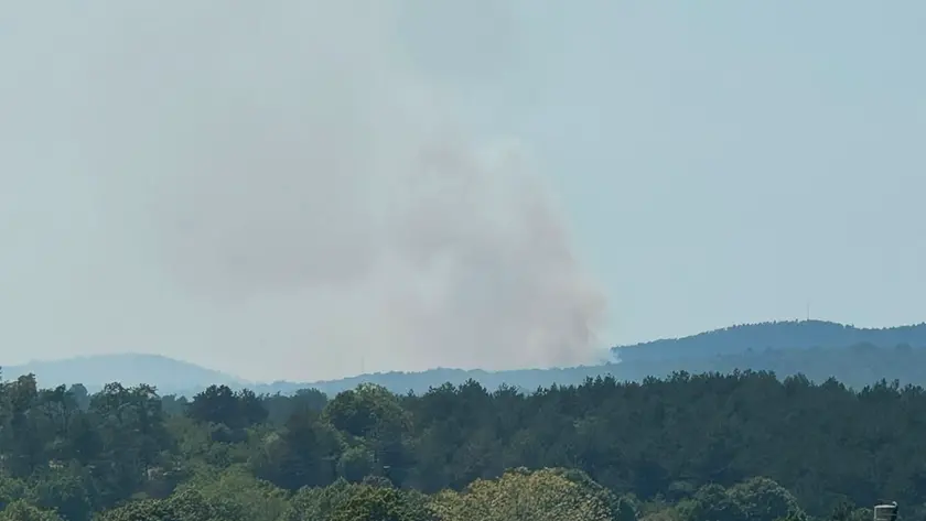 La colonna di fumo vista da lontano (foto Roberta Curellich)