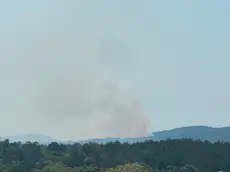 La colonna di fumo vista da lontano (foto Roberta Curellich)