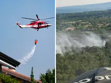 L'aereo vicino alle case (Silvano) e l'incendio visto dall'alto