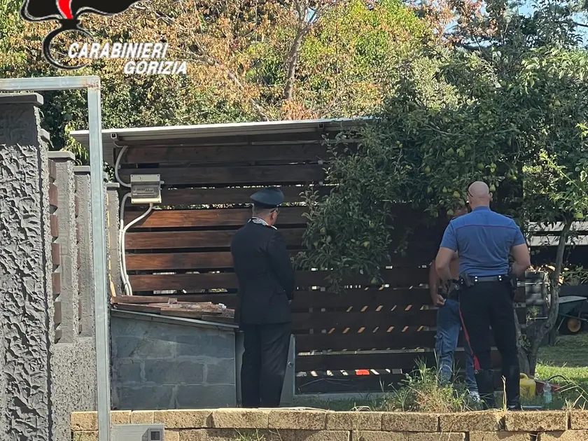 I militari dell'Arma durante l'intervento. Foto carabinieri Gorizia