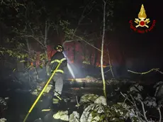 Vigili del fuoco in azione in una foto di repertorio