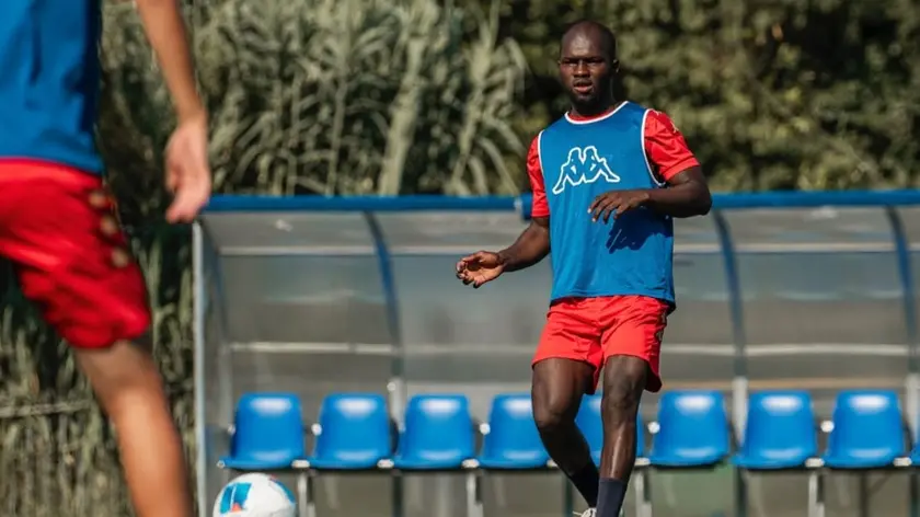 Il centrocampista Ibrahima Ba durante un allenamento (foto Quarantotto)