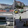 I due cantieri sul Canale: in alto i ponti Bianco-Verde, in basso piazza Sant’Antonio (foto Lasorte)