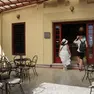 Due turisti entrano nel rinnovato Caffè Massimilano del Parco di Miramare che ha riaperto il 5 agosto Foto Lasorte