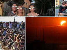 Alcune immagini dell'eclissi tra Trieste, Gorizia e Monfalcone
