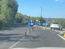 La strada ancora chiusa arrivando da Gorizia