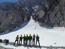 I ricercatori al lavoro sul Montasio