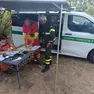 Il campo base per l'incendio sull'Amariana