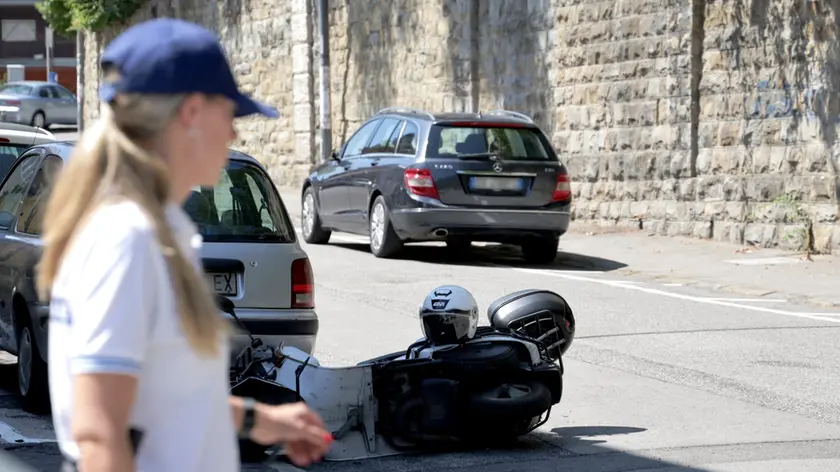 Lo scooter coinvolto nell'incidente (foto Lasorte)