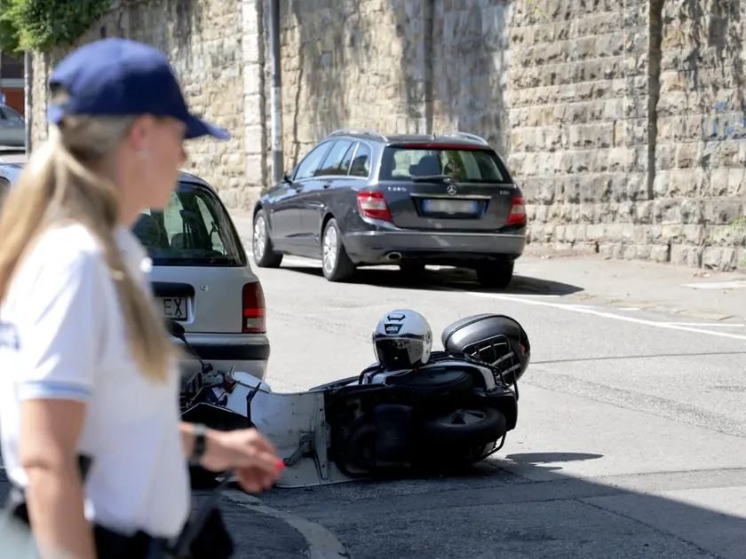 Lo scooter coinvolto nell'incidente (foto Lasorte)