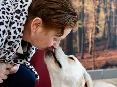 Barbara Guerra con la sua labrador Joy
