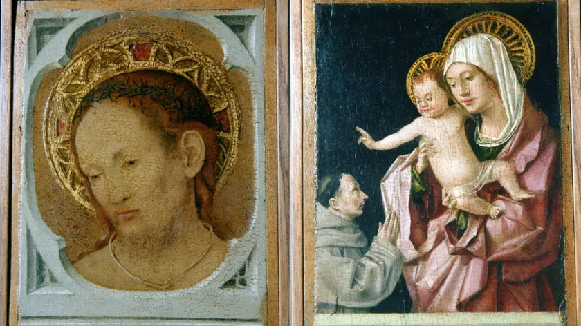 La tavoletta bifronte con la Madonna e il Cristo in pietà di Antonello da Messina. Una delle opere trafugate la sera di Ferragosto