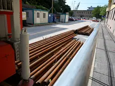 Il cantiere in via D'Alviano. Foto Francesco Bruni