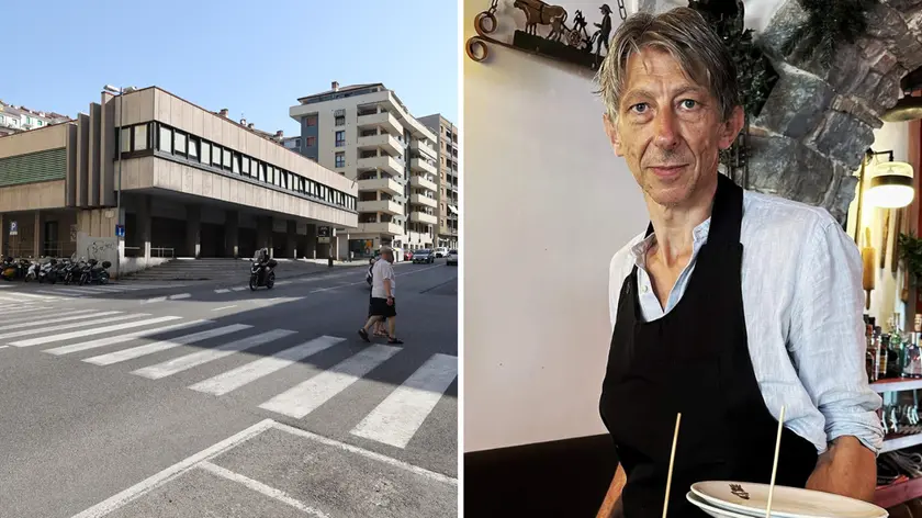Il punto dell’incidente in via Giulia; a destra Andrea Assaloni che versa in gravissime condizioni Foto Lasorte
