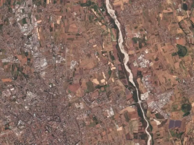 Le campagne vicino Udine nelle immagini del 2026. Foto PlanetScope