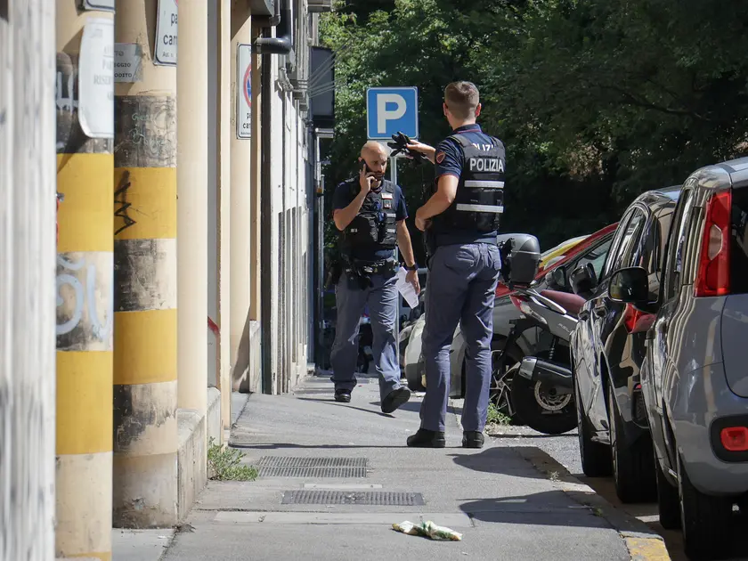 La polizia sul luogo dell'accoltellamento (Lasorte)
