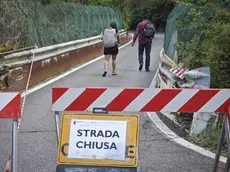 Il ponte di via Bonomea sbarrato da giovedì pomeriggio. Foto Andrea Lasorte