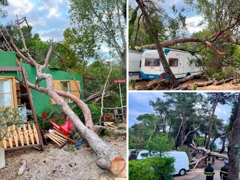 I danni provocati nel camping Al Bosco di Grado