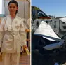 A sinistra la piccola Noemi Schiavo, morta a seguito dell'incidente sulla Pontebbana (a destra l'auto sulla quale viaggiava con il papà e la sorella)