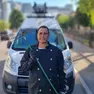Fabio Bernt, spazzacamino goriziano, con la sua attrezzatura da lavoro