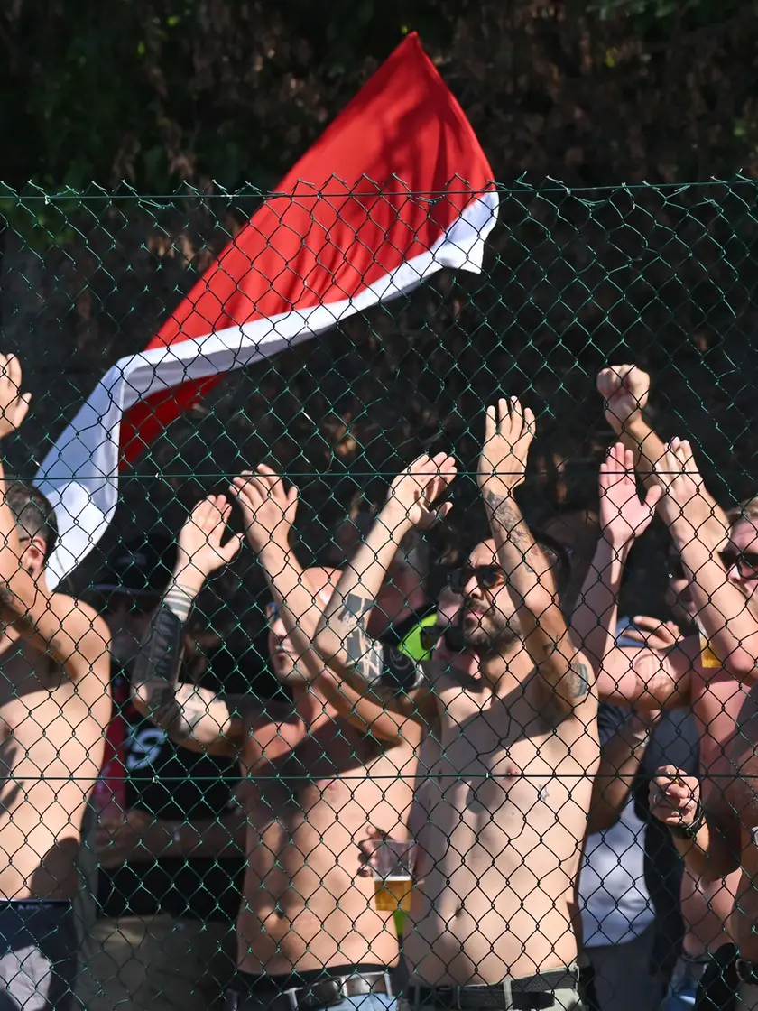 I tifosi dell’Unione a Mortegliano per la partita contro la Lme