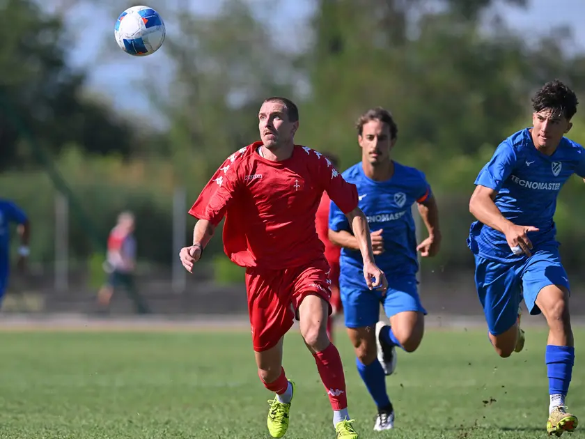 Paolo Beltram in azione domenica scorsa a Mortegliano