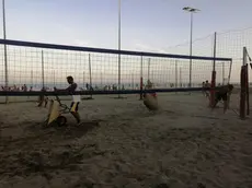 Antonio Filippi e altri ragazzi sistemano il campo di Marina Julia