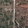 Le immagini mettono a confronto il territorio di Ronchi dei Legionari, colpito dalla siccità. A sinistra il 2025, a destra il 2026. Crediti: Planet Labs PBC 2026, in collaborazione con Piero Boccardo del Politecnico di Torino