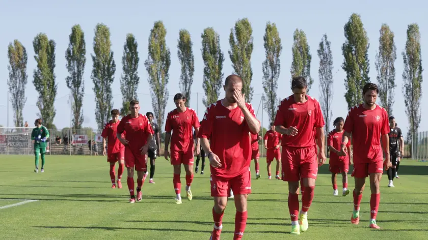 La Triestina sconfitta a Precenicco. Foto Lasorte