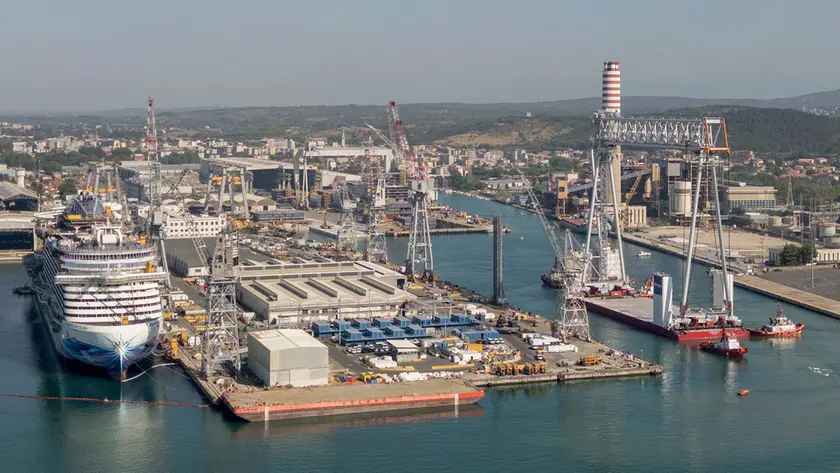Il cantiere navale di Fincantieri a Monfalcone. Foto Katia Bonaventura