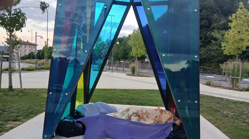 La situazione sotto l'obelisco di Go!Pharus nella mattinata di martedì 1 settembre