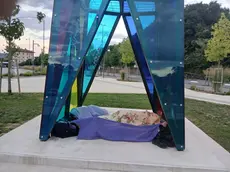 La situazione sotto l'obelisco di Go!Pharus nella mattinata di martedì 1 settembre