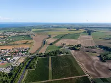 Una veduta aerea di campi a Ronchi (foto Katia Bonaventura)