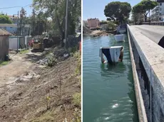 I lavori per il nuovo ponte ciclabile: a sinistra la rampa verso Grado ancora da costruire