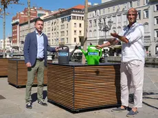 La conferenza stampa in piazza Ponterosso a Trieste (foto Massimo Silvano)