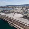 Il nuovo piazzale in fase di ultimazione sui terreni dell’ex area a caldo della Ferriera