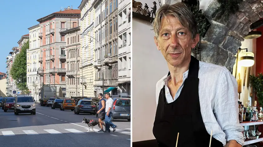 A sinistra l’attraversamento pedonale in via Giulia, a destra Andrea Assaloni