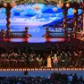 Andrea Bocelli durante l’esibizione alla caserma Goi-Pantanali di Gemona il 7 maggio scorso