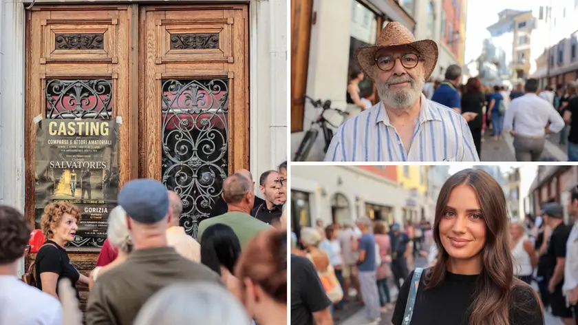 I casting per il nuovo film "La Variante di Lueneburg" del regista Gabriele Salvatores. A destra due aspiranti comparse, Gianni Forti e Tiffany Masto. Foto Tibaldi