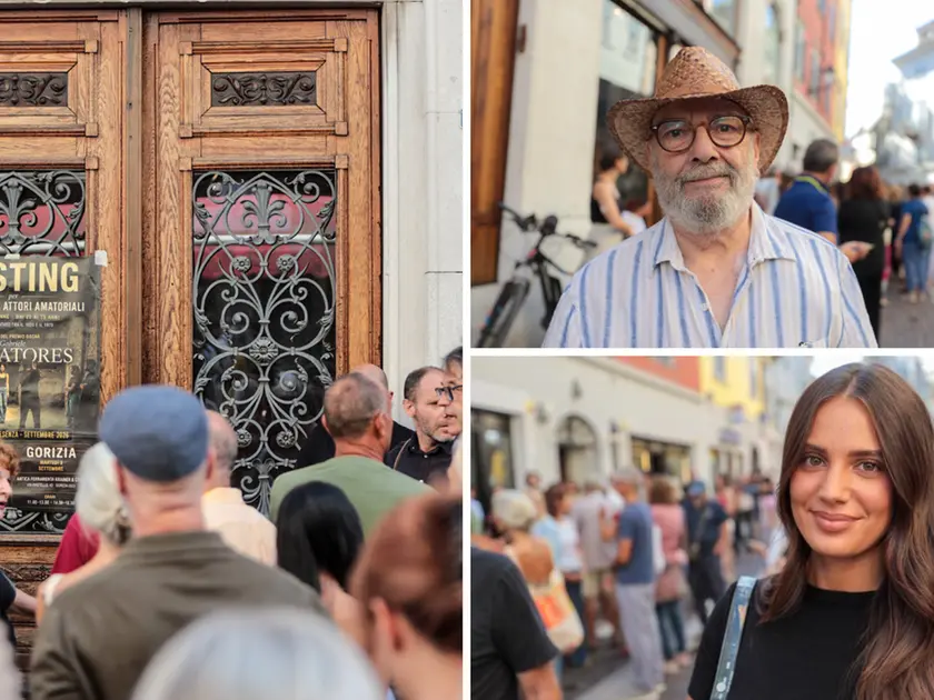 I casting per il nuovo film "La Variante di Lueneburg" del regista Gabriele Salvatores. A destra due aspiranti comparse, Gianni Forti e Tiffany Masto. Foto Tibaldi