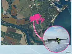 Un grafico che riporta la possibile estensione del progetto del parco agrivoltaico a sud del Brancolo