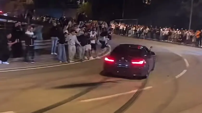 Una delle auto che ha partecipato alla corsa illegale a Fiume