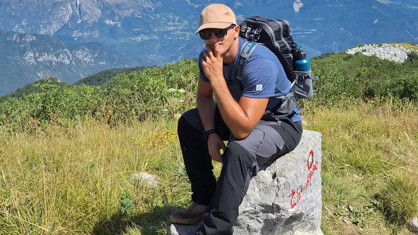 Davide Topazzi durante un'escursione